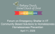 Bethany Church Randolph - Forum on Emergency Shelter in VT: Homelessness Prevention 4/11/2026