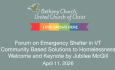 Bethany Church Randolph - Forum on Emergency Shelter in VT: Keynote 4/11/2026