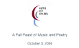 Capital City Concerts - Fall Feast of Music and Poetry 10/3/2026