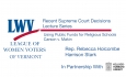 League of Women Voters of Vermont - Public Funds for Religious Schools: Carson v. Makin 2/12/2025