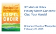 Montpelier Community Gospel Choir - 3rd Annual Black History Concerts: Clap Your Hands! 2/23/2025