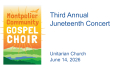 Montpelier Community Gospel Choir - Third Annual Juneteenth Concert 6/14/2026