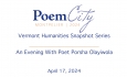 Poem City and VT Humanities - An Evening with Poet Porsha Olayiwola 4/17/2024