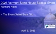 Vermont State House Special Event - Farmers Night - The Evans/Asbell/Stats Trio 4/9/2025