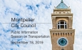 Montpelier City Council - Public Information Sessionon Transportation 9/18/19