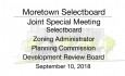 Moretown Select Board - Joint Special Meeting 9/10/18