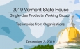 Vermont State House - Single-Use Products Working Group 12/3/19