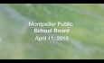Montpelier School Board - April 11, 2018