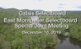 Calais Selectboard - Special Joint Meeting with East Montpelier Selectboard 12/16/19