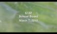 U-32 School Board: March 7, 2018 [U32SB]