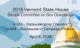 Vermont State House: H624 Statewide Voter Checklist, H828 Disclosures in Campaign Finance 4/6/18