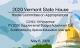 Vermont State House - FY 2020 Supplemental Budget Adj Bill, S.343 Delaying Special Ed 5/8/2020