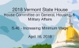 Vermont State House: S.40 - Minimum Wage 4/18/18