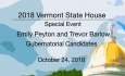 Vermont State House Special Event - Emily Peyton and Trevor Barlow, Gubernatorial Candidates