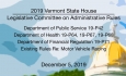 Vermont State House - Legislative Committee on Administrative Rules 12/5/19