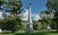 Rochester Selectboard - August 27, 2018