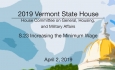 Vermont State House - S.23 Increasing the Minimum Wage 4/2/19