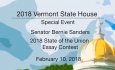 Vermont State House Special Event - Bernie Sanders Essay Contest 2/10/18