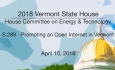 Vermont State House: S.289 - Promoting Open Internet in VT 4/10/18