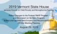 Vermont State House - Policy Changes to SNAP, Updated Benchmarks and Recommendations 8/29/19