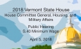 Vermont State House: Public Hearing S.40 - Minimum Wage 4/5/18