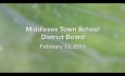 Middlesex Town School District Board - February 13, 2019