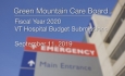 Green Mountain Care Board - Fiscal Year 2020 - VT Hospital Budget Submissions 9/11/19