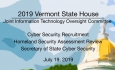 Vermont State House - Cyber and Homeland Security , Secretary of State Cyber Security 7/19/19