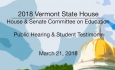 Vermont State House: Public Hearing & Student Testimony 3/21/18