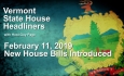 Vermont State House Headliners: New House Bills as Introduced 2/11/19