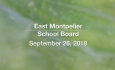 East Montpelier School Board - September 26, 2018