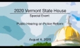 Vermont State House Special Event - Public Hearing on Police Reform 8/6/2020