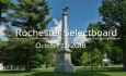 Rochester Selectboard - October 22, 2018