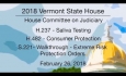 Vermont State House: Saliva Testing, Consumer Protection, Extreme Risk Protection 2/26/18