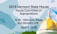 Vermont State House: S.40 - Minimum Wage and Benefits Cliff 4/4/18
