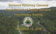 Attorney General & Dept of Public Service - Third Privacy Hearing 11/15/18
